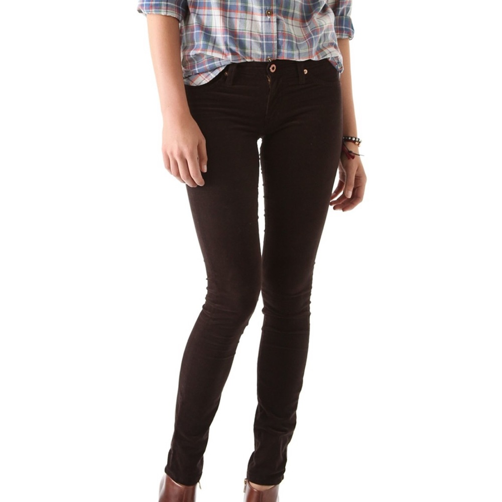 AG Super Skinny Corduroy Leggings in dark brown